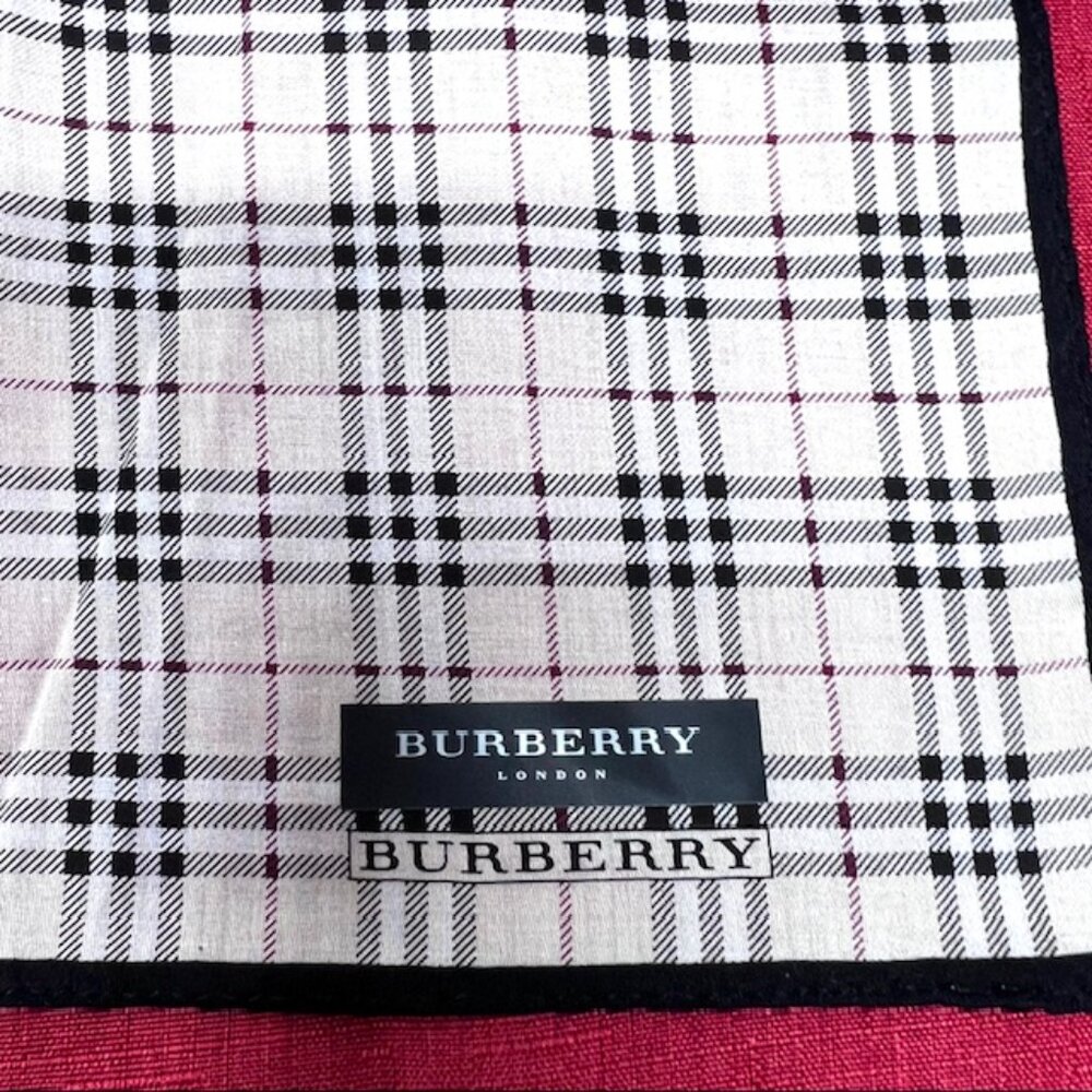 New Burberry London Bandana/handkerchief 20" cotton Ivery Gray Nova Check(5) - Picture 5 of 6